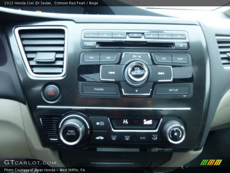 Crimson Red Pearl / Beige 2013 Honda Civic EX Sedan