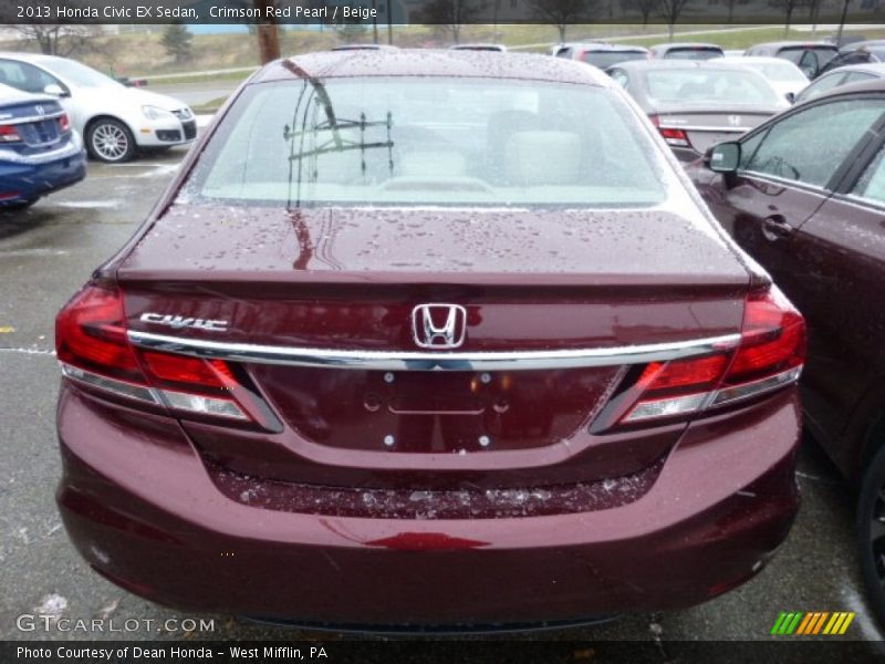 Crimson Red Pearl / Beige 2013 Honda Civic EX Sedan