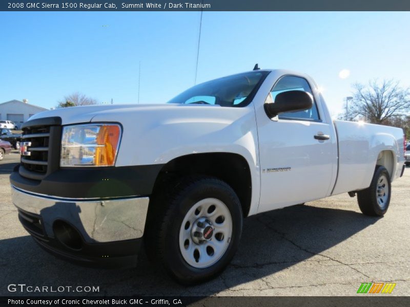 Summit White / Dark Titanium 2008 GMC Sierra 1500 Regular Cab