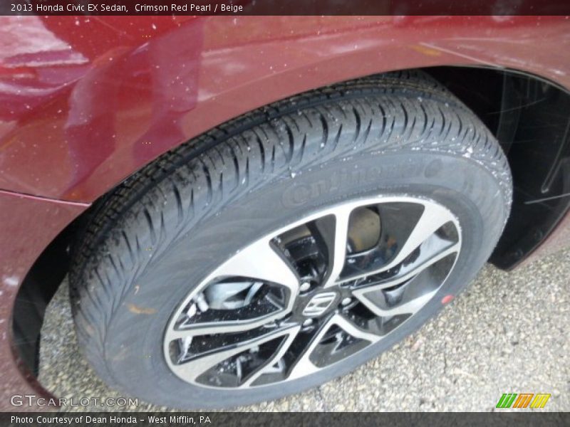 Crimson Red Pearl / Beige 2013 Honda Civic EX Sedan