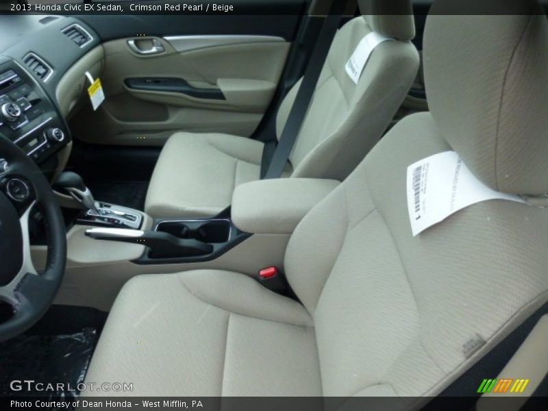 Crimson Red Pearl / Beige 2013 Honda Civic EX Sedan