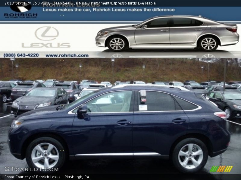 Deep Sea Blue Mica / Parchment/Espresso Birds Eye Maple 2013 Lexus RX 350 AWD