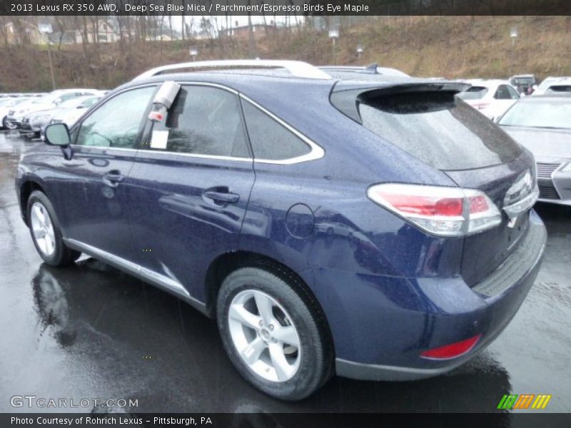 Deep Sea Blue Mica / Parchment/Espresso Birds Eye Maple 2013 Lexus RX 350 AWD