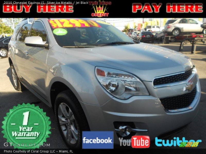 Silver Ice Metallic / Jet Black 2010 Chevrolet Equinox LS