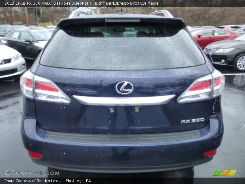 Deep Sea Blue Mica / Parchment/Espresso Birds Eye Maple 2013 Lexus RX 350 AWD