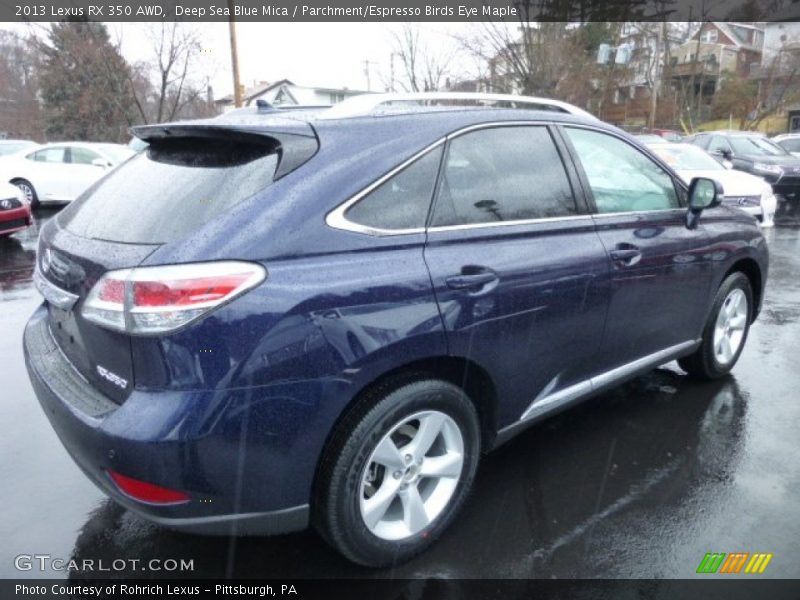 Deep Sea Blue Mica / Parchment/Espresso Birds Eye Maple 2013 Lexus RX 350 AWD