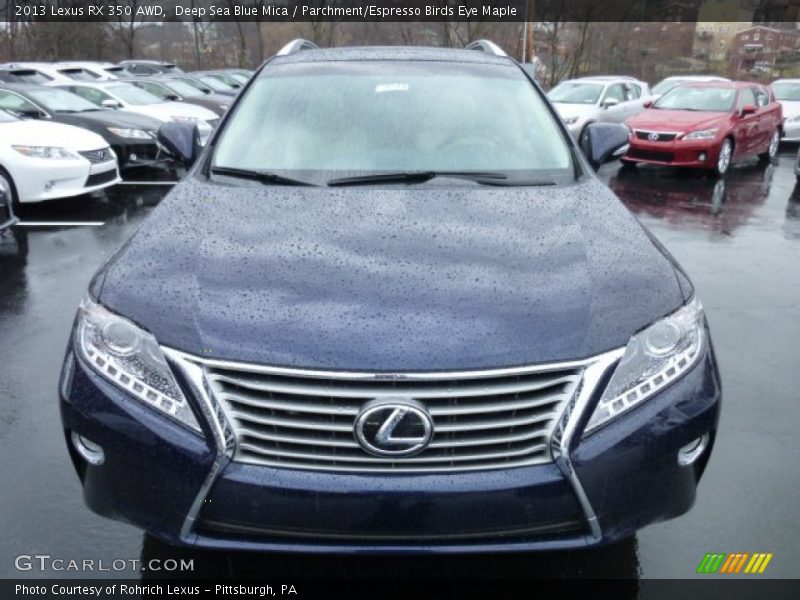 Deep Sea Blue Mica / Parchment/Espresso Birds Eye Maple 2013 Lexus RX 350 AWD