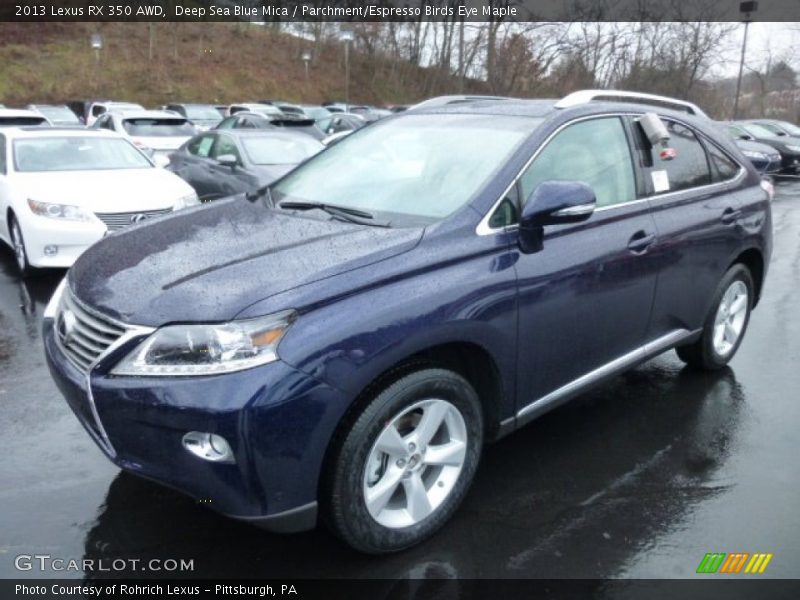 Deep Sea Blue Mica / Parchment/Espresso Birds Eye Maple 2013 Lexus RX 350 AWD
