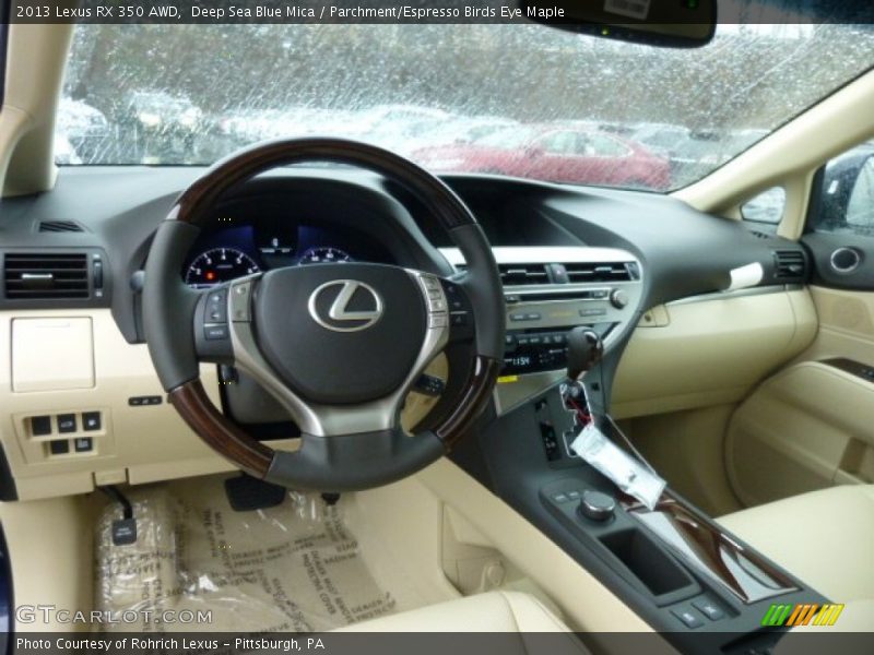 Deep Sea Blue Mica / Parchment/Espresso Birds Eye Maple 2013 Lexus RX 350 AWD