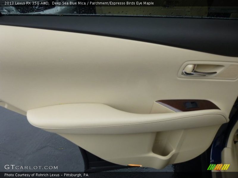 Deep Sea Blue Mica / Parchment/Espresso Birds Eye Maple 2013 Lexus RX 350 AWD