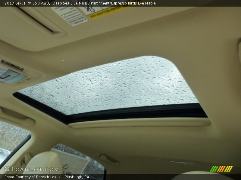 Deep Sea Blue Mica / Parchment/Espresso Birds Eye Maple 2013 Lexus RX 350 AWD