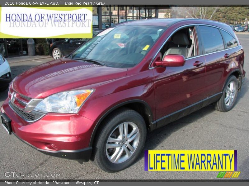 Tango Red Pearl / Gray 2010 Honda CR-V EX-L AWD