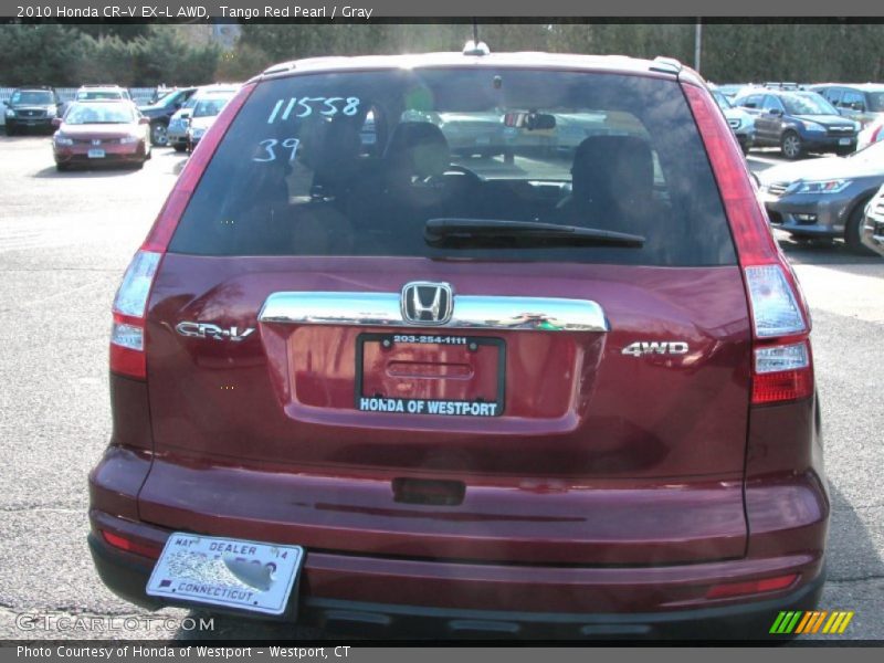 Tango Red Pearl / Gray 2010 Honda CR-V EX-L AWD