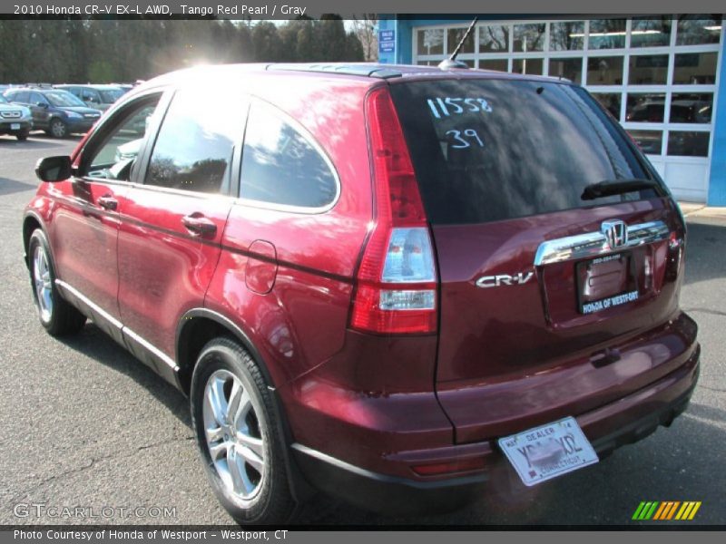 Tango Red Pearl / Gray 2010 Honda CR-V EX-L AWD