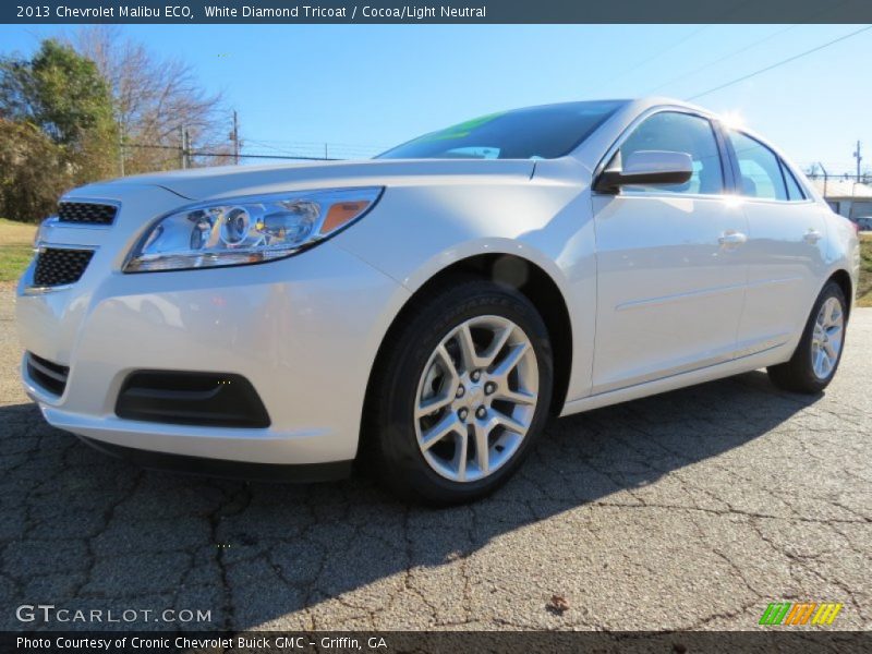 White Diamond Tricoat / Cocoa/Light Neutral 2013 Chevrolet Malibu ECO