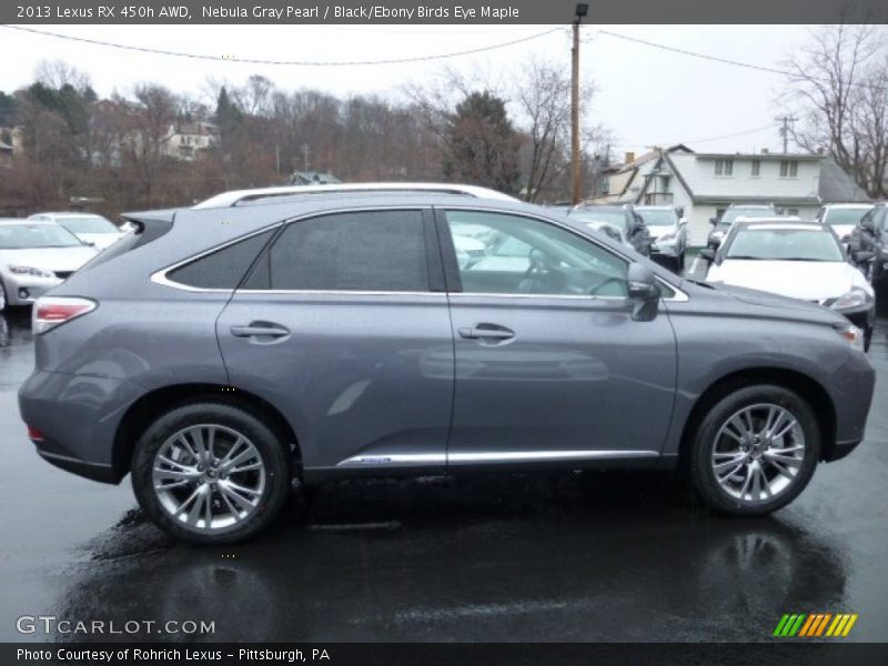 Nebula Gray Pearl / Black/Ebony Birds Eye Maple 2013 Lexus RX 450h AWD