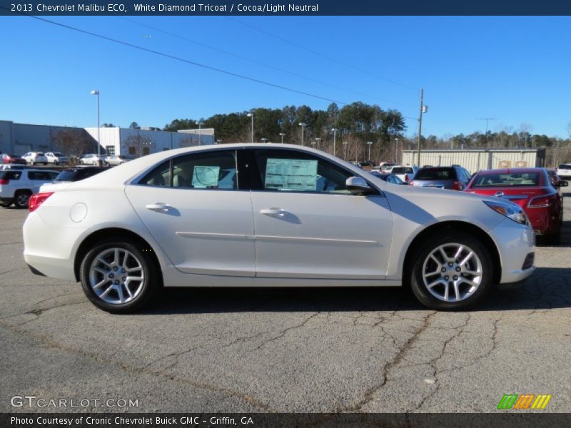 White Diamond Tricoat / Cocoa/Light Neutral 2013 Chevrolet Malibu ECO
