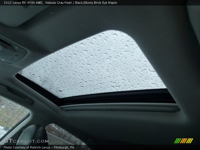 Nebula Gray Pearl / Black/Ebony Birds Eye Maple 2013 Lexus RX 450h AWD