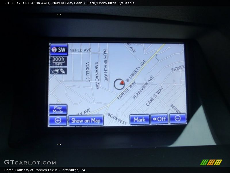 Nebula Gray Pearl / Black/Ebony Birds Eye Maple 2013 Lexus RX 450h AWD