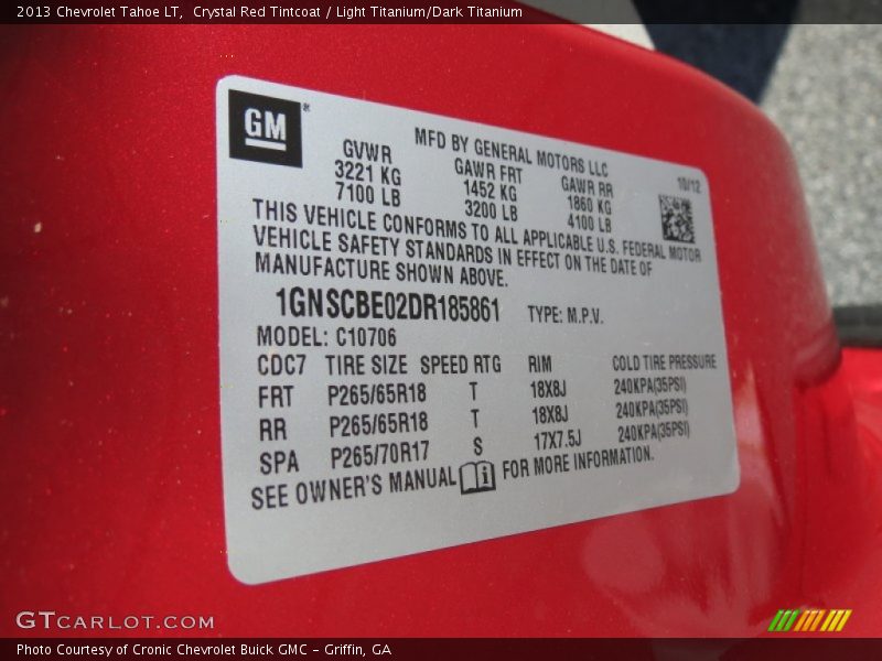 Crystal Red Tintcoat / Light Titanium/Dark Titanium 2013 Chevrolet Tahoe LT