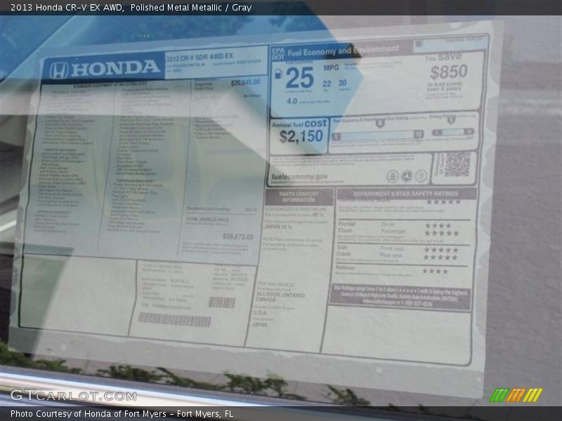 Polished Metal Metallic / Gray 2013 Honda CR-V EX AWD