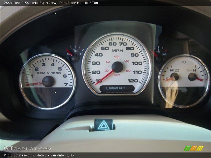 Dark Stone Metallic / Tan 2005 Ford F150 Lariat SuperCrew