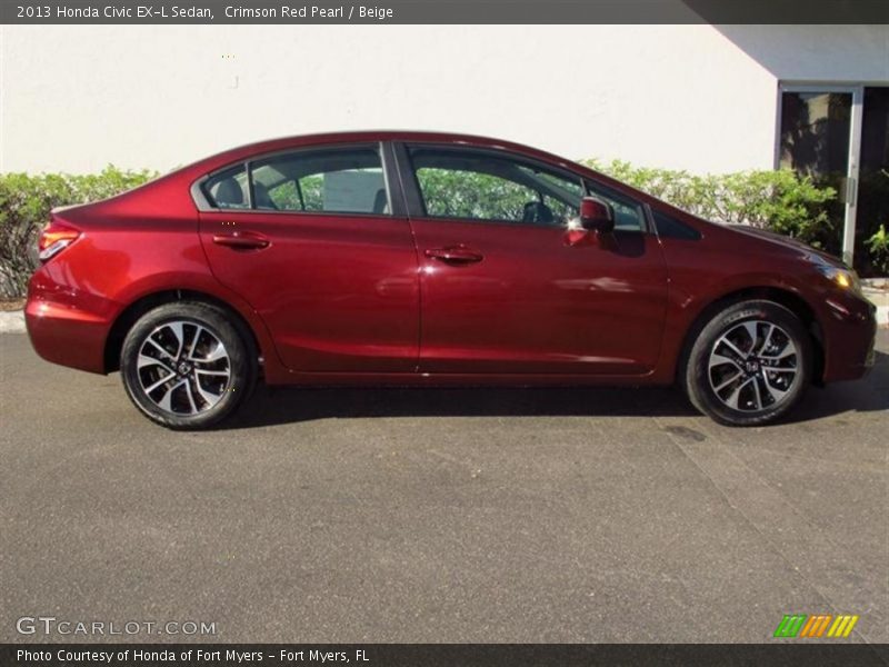 Crimson Red Pearl / Beige 2013 Honda Civic EX-L Sedan