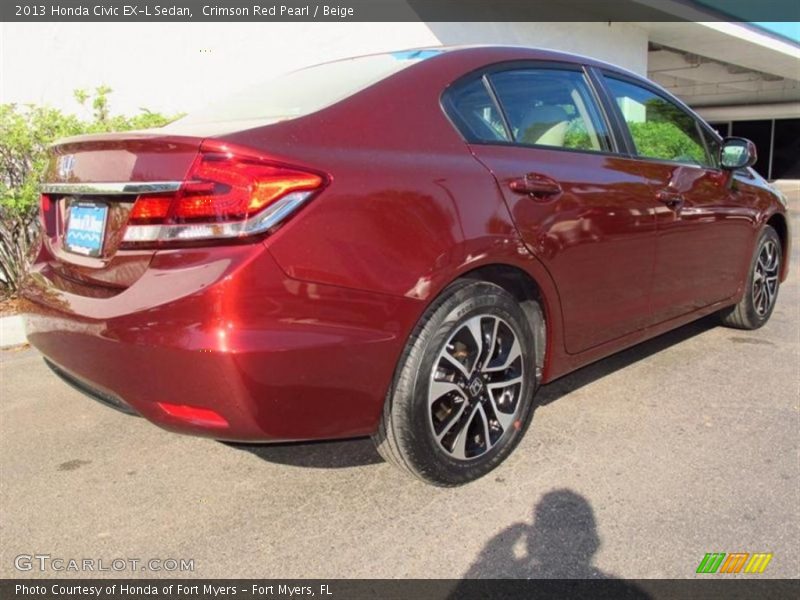 Crimson Red Pearl / Beige 2013 Honda Civic EX-L Sedan