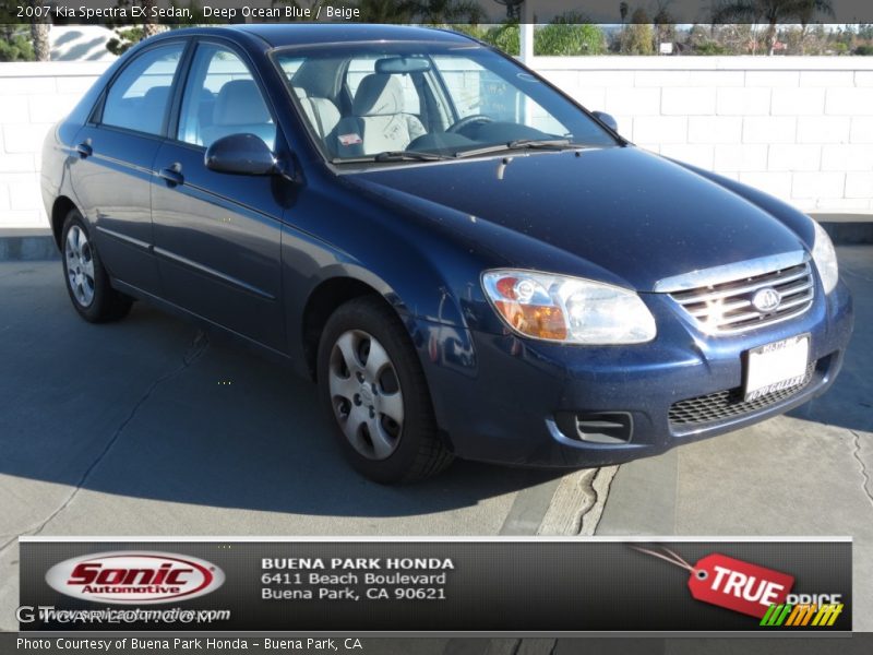 Deep Ocean Blue / Beige 2007 Kia Spectra EX Sedan