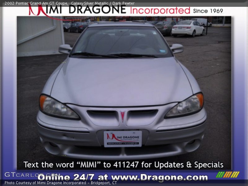 Galaxy Silver Metallic / Dark Pewter 2002 Pontiac Grand Am GT Coupe