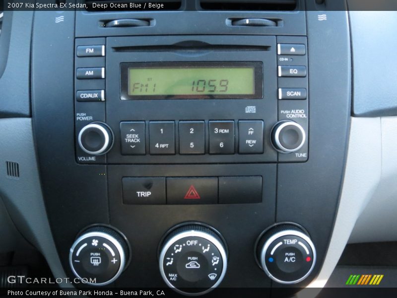 Deep Ocean Blue / Beige 2007 Kia Spectra EX Sedan