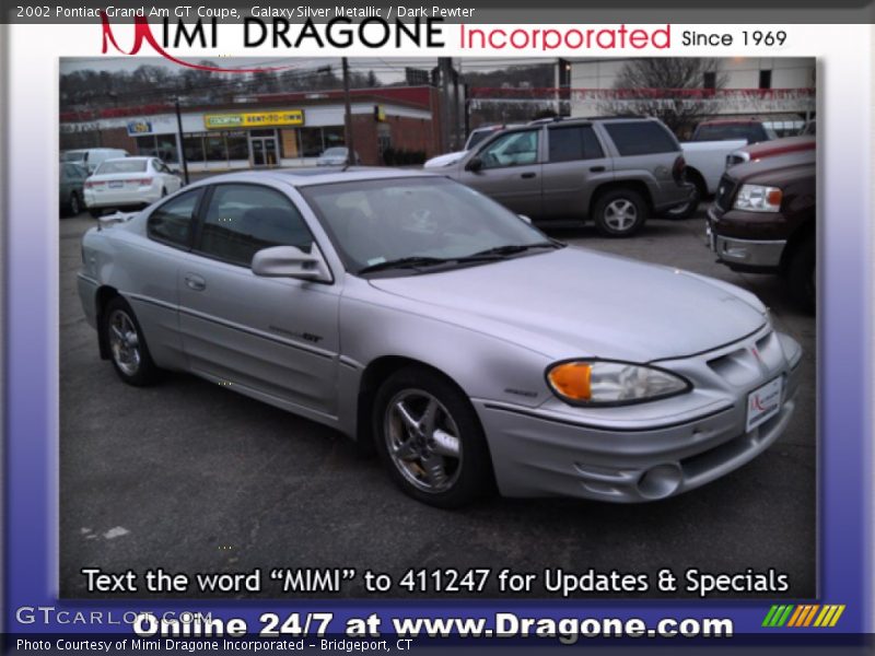 Galaxy Silver Metallic / Dark Pewter 2002 Pontiac Grand Am GT Coupe
