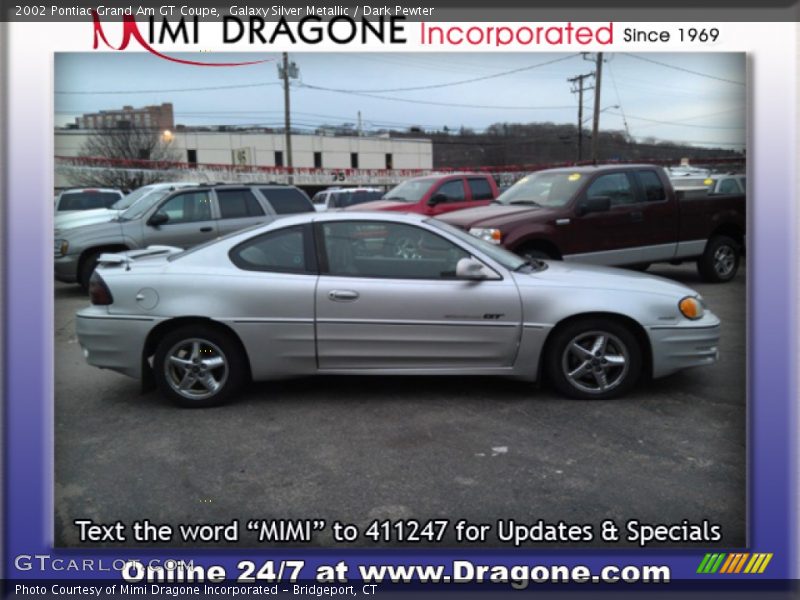 Galaxy Silver Metallic / Dark Pewter 2002 Pontiac Grand Am GT Coupe