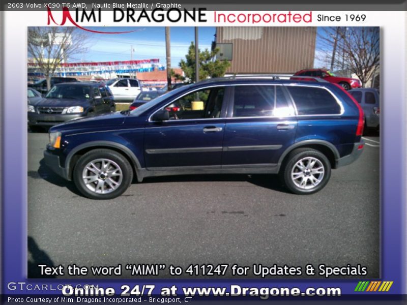 Nautic Blue Metallic / Graphite 2003 Volvo XC90 T6 AWD