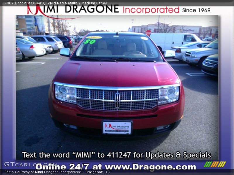 Vivid Red Metallic / Medium Camel 2007 Lincoln MKX AWD