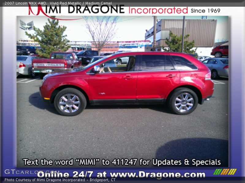 Vivid Red Metallic / Medium Camel 2007 Lincoln MKX AWD