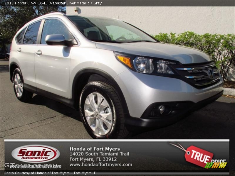 Alabaster Silver Metallic / Gray 2013 Honda CR-V EX-L