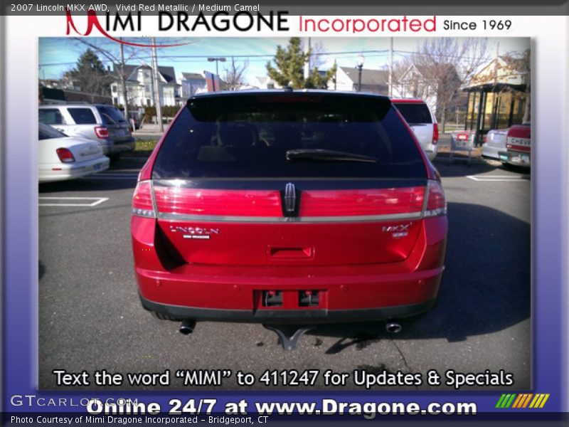 Vivid Red Metallic / Medium Camel 2007 Lincoln MKX AWD