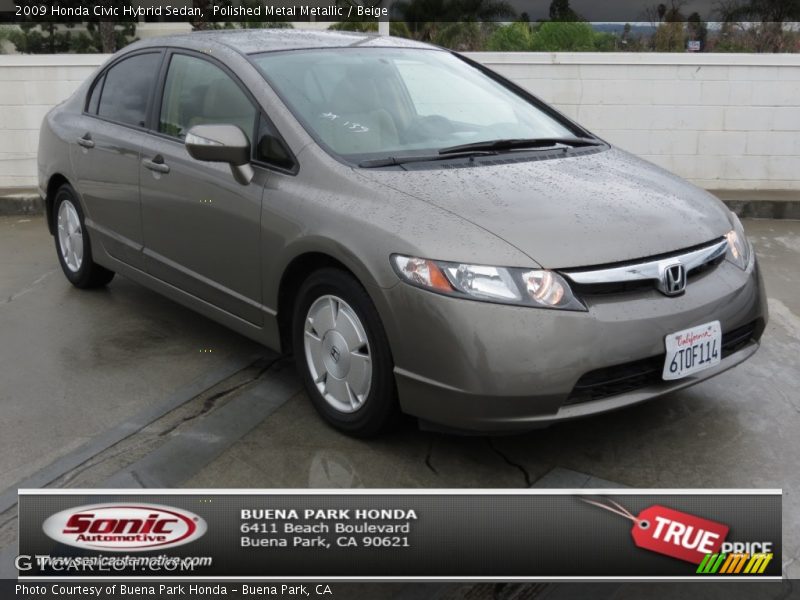 Polished Metal Metallic / Beige 2009 Honda Civic Hybrid Sedan