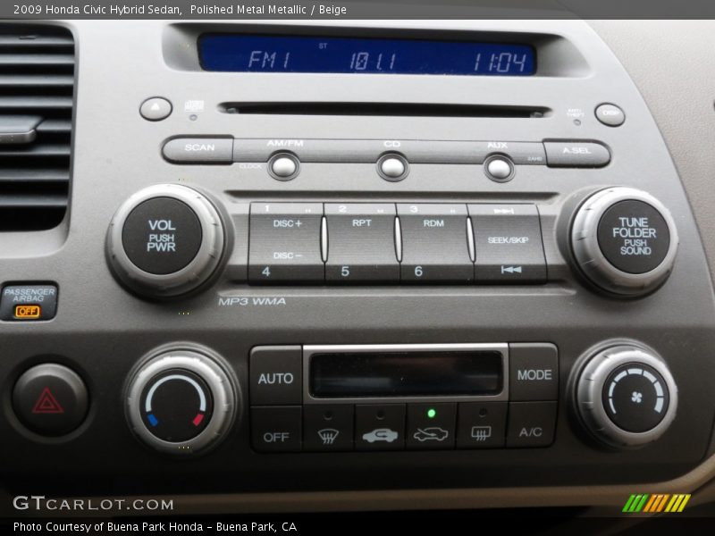 Polished Metal Metallic / Beige 2009 Honda Civic Hybrid Sedan