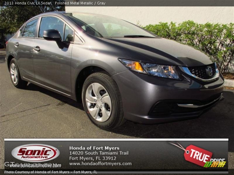 Polished Metal Metallic / Gray 2013 Honda Civic LX Sedan