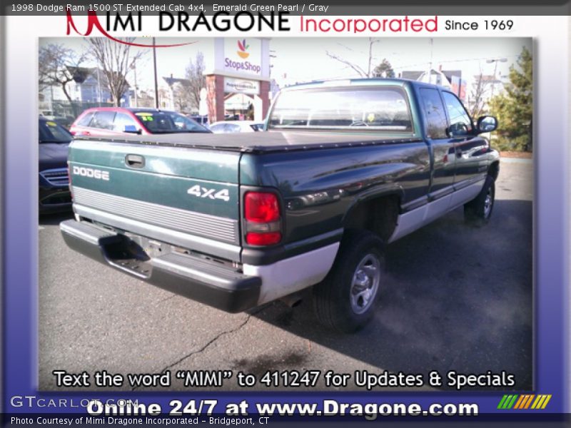 Emerald Green Pearl / Gray 1998 Dodge Ram 1500 ST Extended Cab 4x4