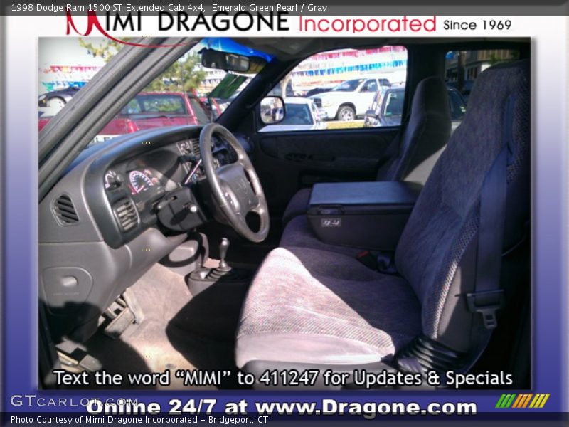 Emerald Green Pearl / Gray 1998 Dodge Ram 1500 ST Extended Cab 4x4