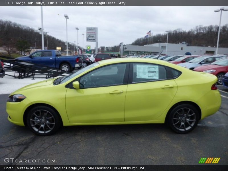 Citrus Peel Pearl Coat / Black/Light Diesel Gray 2013 Dodge Dart Rallye