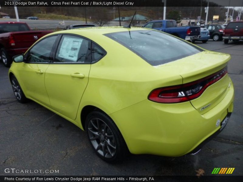 Citrus Peel Pearl Coat / Black/Light Diesel Gray 2013 Dodge Dart Rallye
