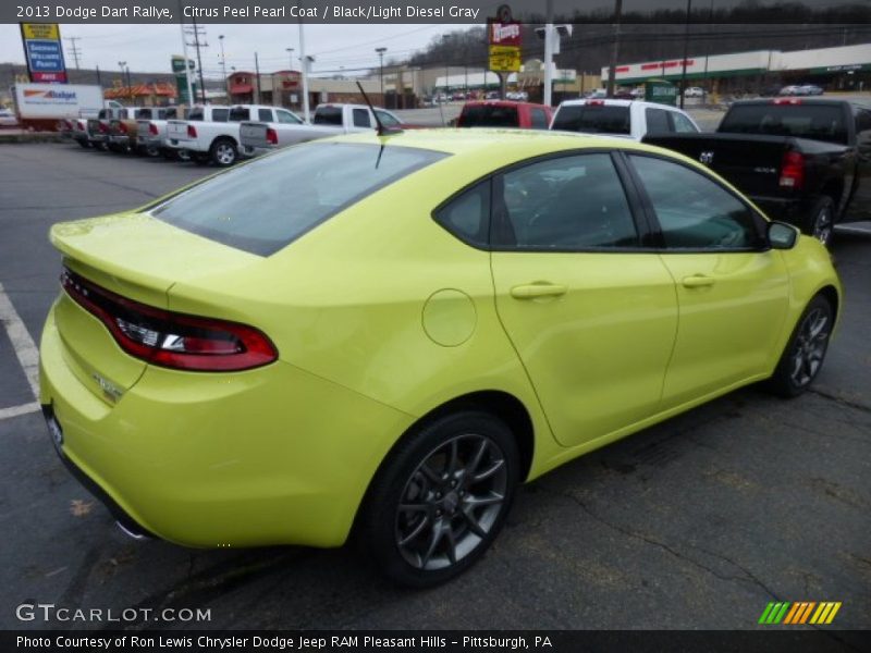 Citrus Peel Pearl Coat / Black/Light Diesel Gray 2013 Dodge Dart Rallye