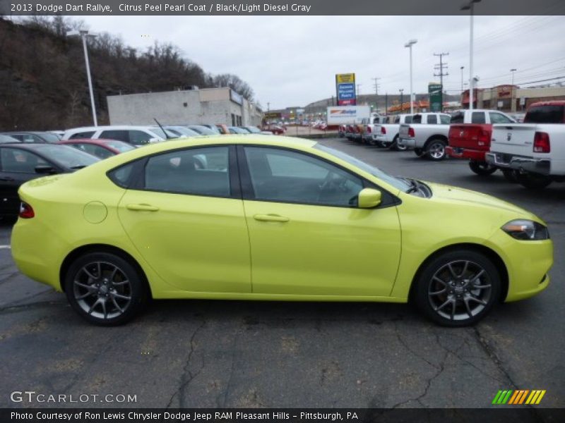 Citrus Peel Pearl Coat / Black/Light Diesel Gray 2013 Dodge Dart Rallye