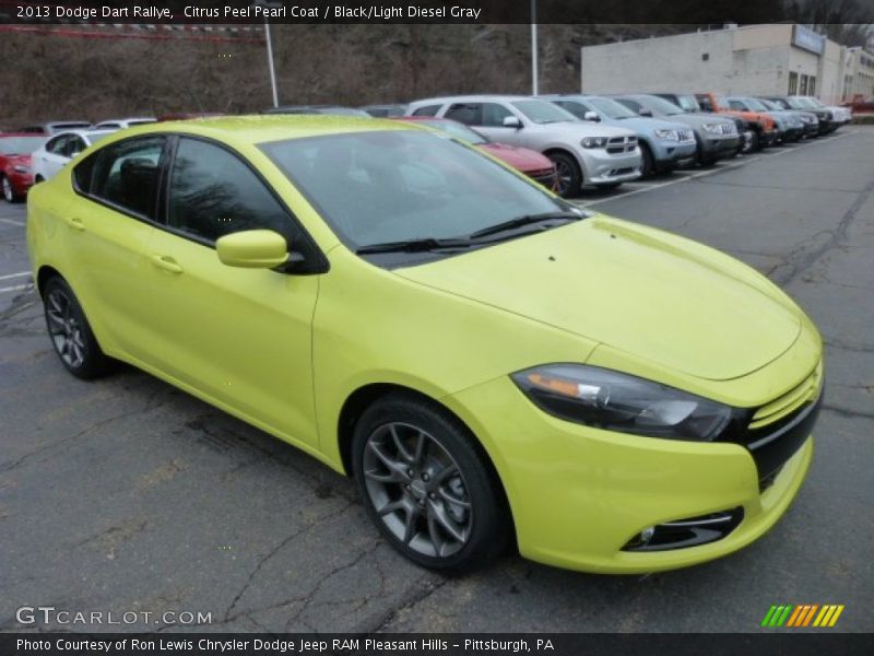 Citrus Peel Pearl Coat / Black/Light Diesel Gray 2013 Dodge Dart Rallye