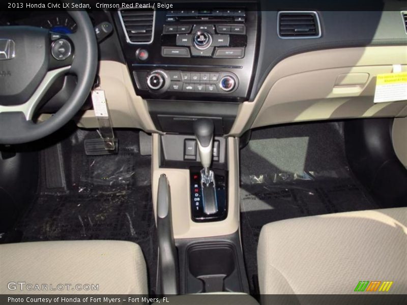 Crimson Red Pearl / Beige 2013 Honda Civic LX Sedan