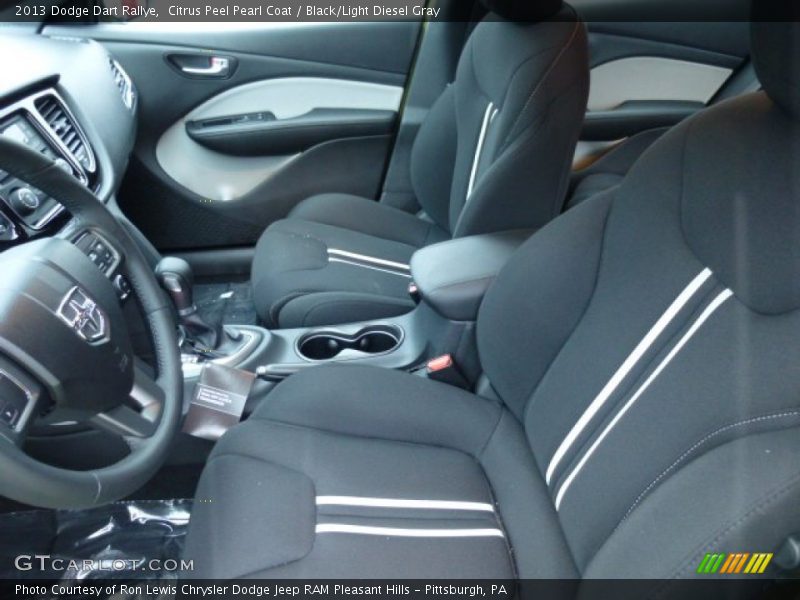 Citrus Peel Pearl Coat / Black/Light Diesel Gray 2013 Dodge Dart Rallye